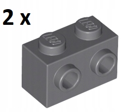 

Lego Dark Bluish Gray Brick 1 x 2 Study 11211 2szt