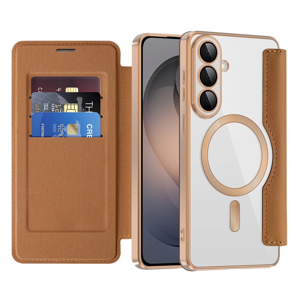 Techsuit SmartMag Book Case książkowe Etui do Samsung Galaxy S26 brązowe