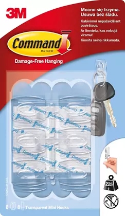 

Przezroczyste haczyki 6 szt. 225g Command