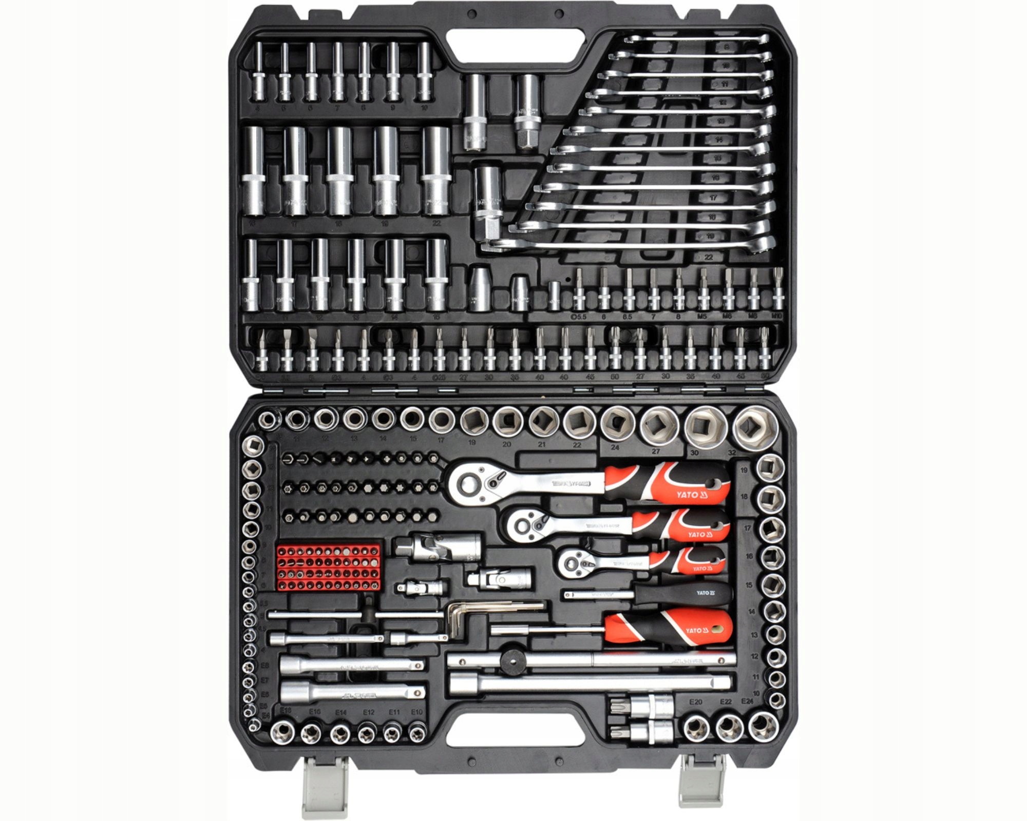 ZESTAW NARZĘDZI KLUCZE NASADOWE YATO + ZESTAW BITY Liczba elementów w zestawie 216