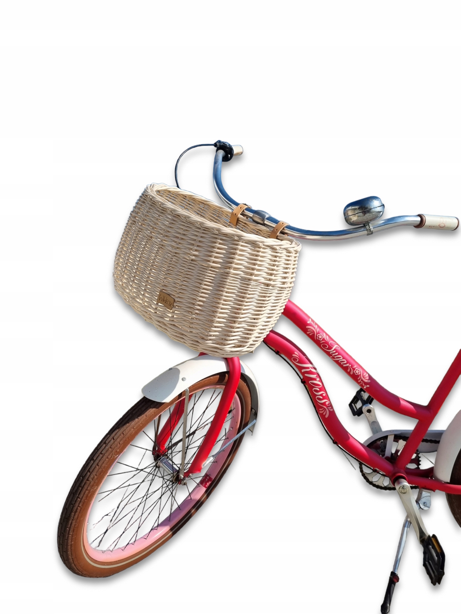 Koszyk na Rower Wiklinowy Kosz na Paski Wodoodporny Duży WikliBox - ECRU Model Koszyk na Rower Wiklinowy Kosz na Paski Duży ECRU
