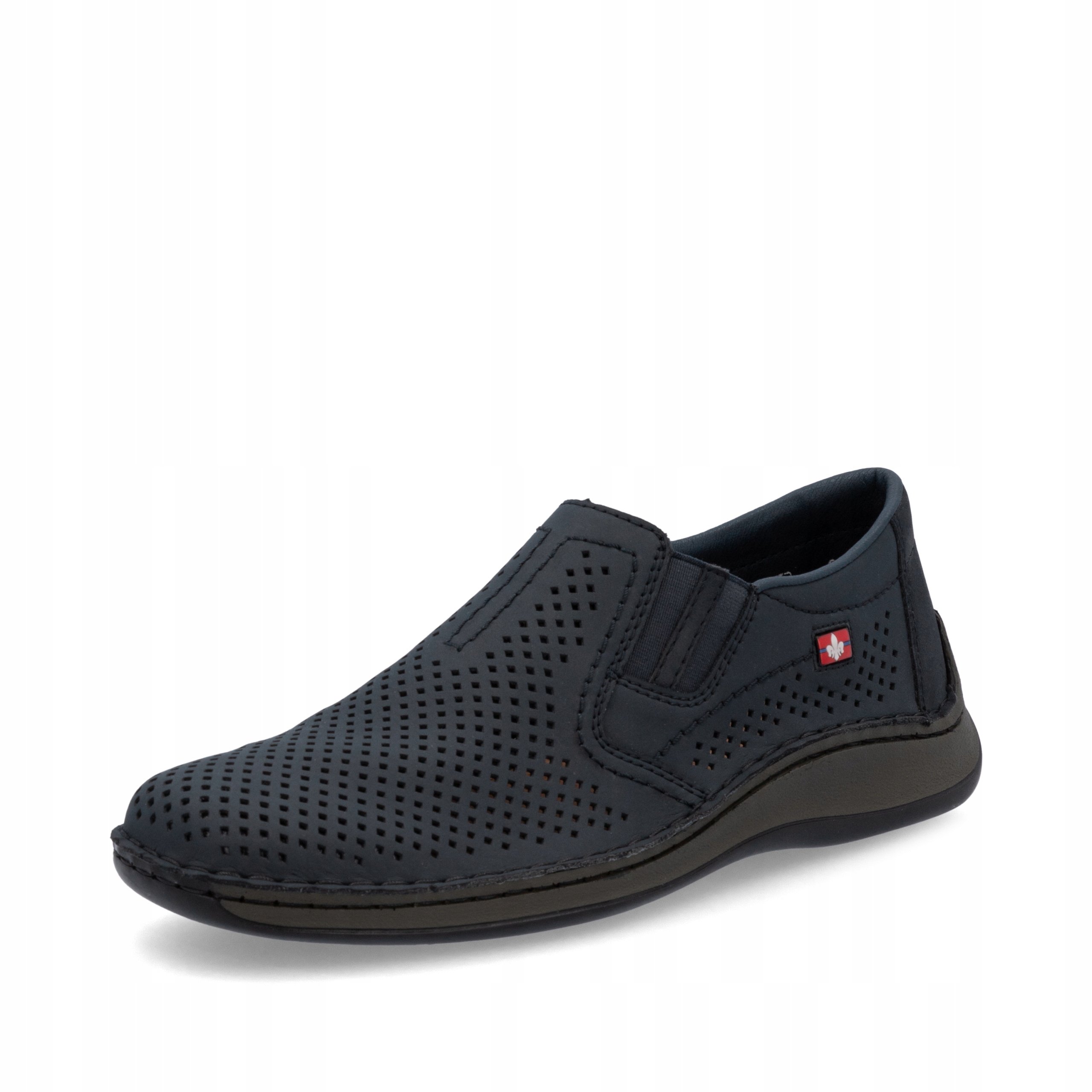 Rieker Antistress Pánské Kožené Polobotky Tmavě Modré Ažurové 05297-14 vel. 41