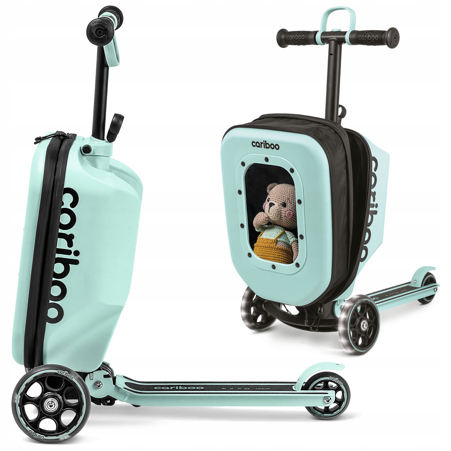 Cariboo iTRAVEL hulajnoga trójkołowa i walizka kabinowa dla dzieci 2 w 1