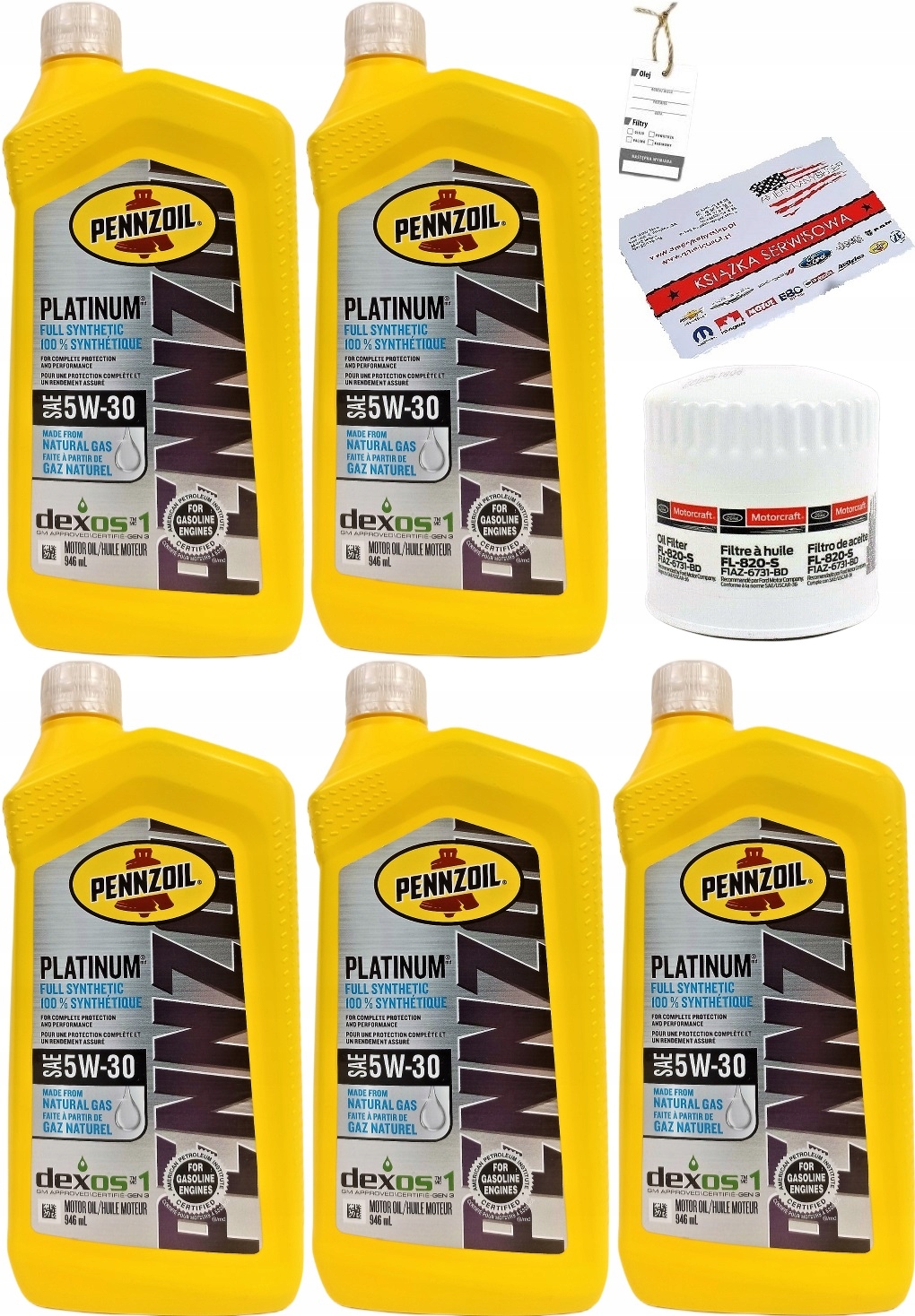 PENNZOIL 5W30 5L + FILTR MUSTANG 4,0 2005-2010