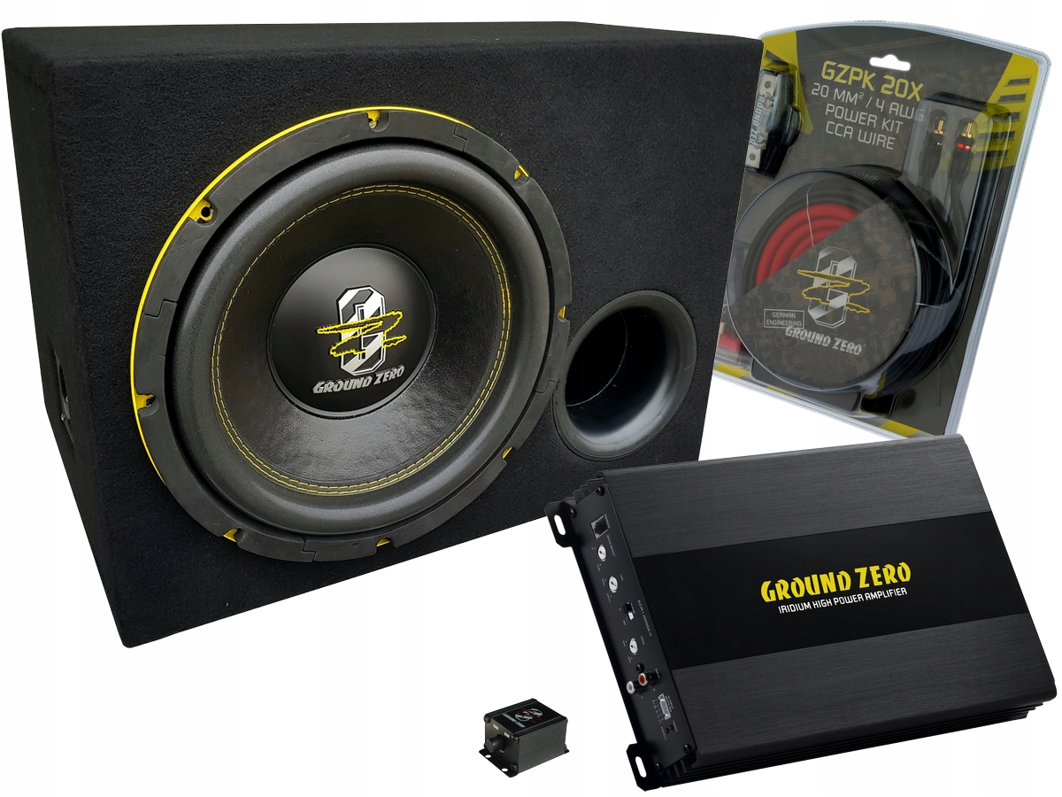 Ground Zero Gzrw 12XSPL-BR subwoofer, zosilňovač káblov
