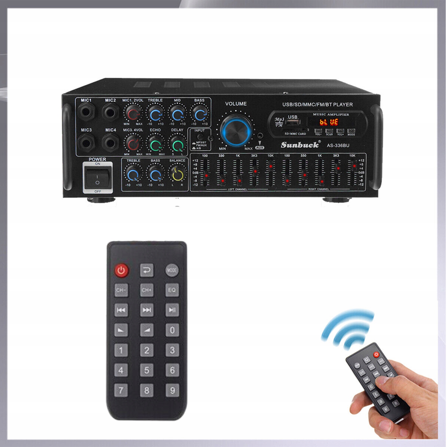 Wzmacniacz Audio Bluetooth 5.0 4 Mikrofony Zintegrowany Komunikacja Bluetooth