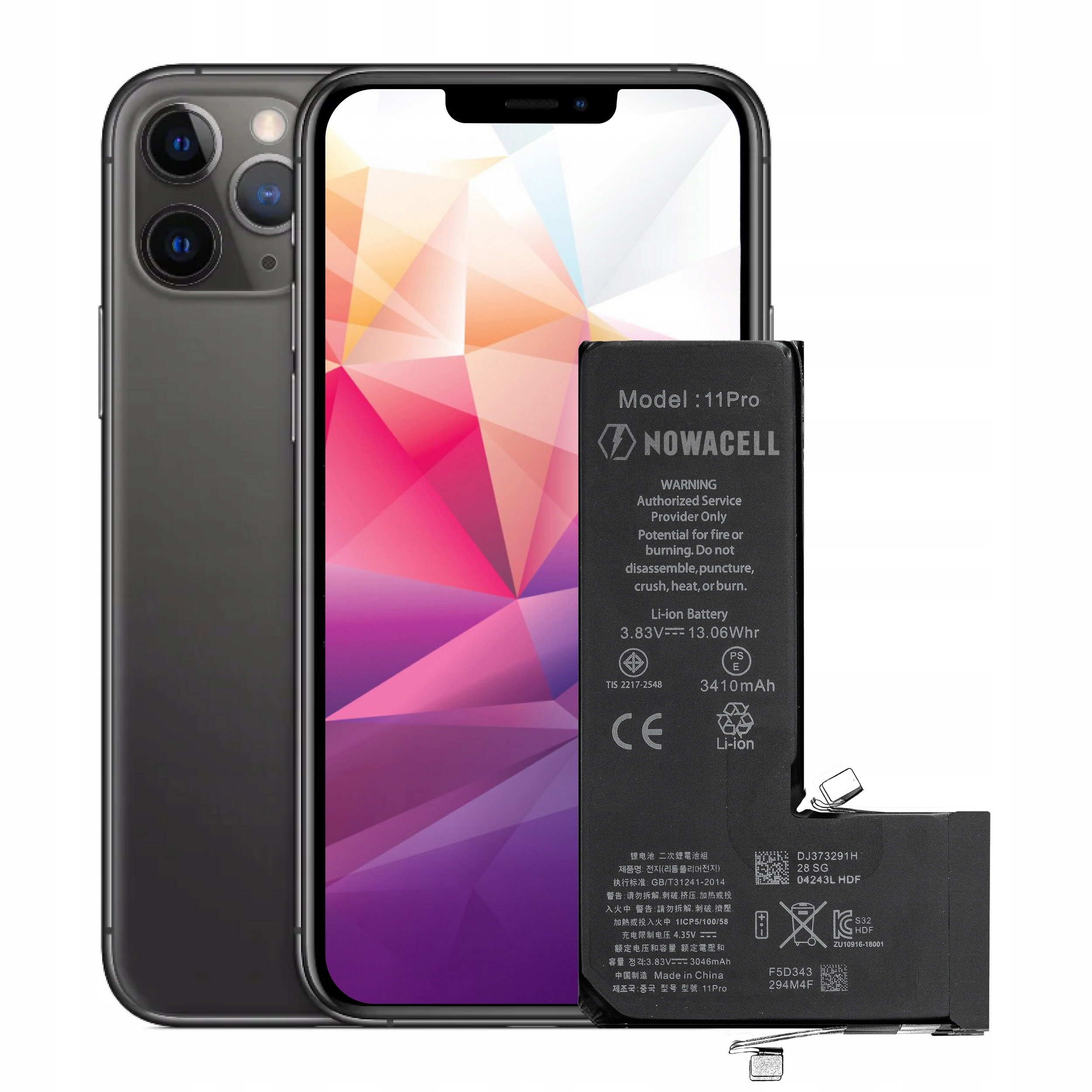 Bateria do iPhone 11 Pro 3410mAh - NOWACELL Marka Inna