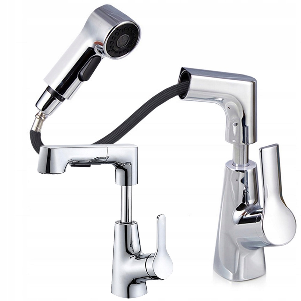 Bateria Kuchenna Stojąca Obrotowa Wyciągana Wylewka 100CM Kran Chrom