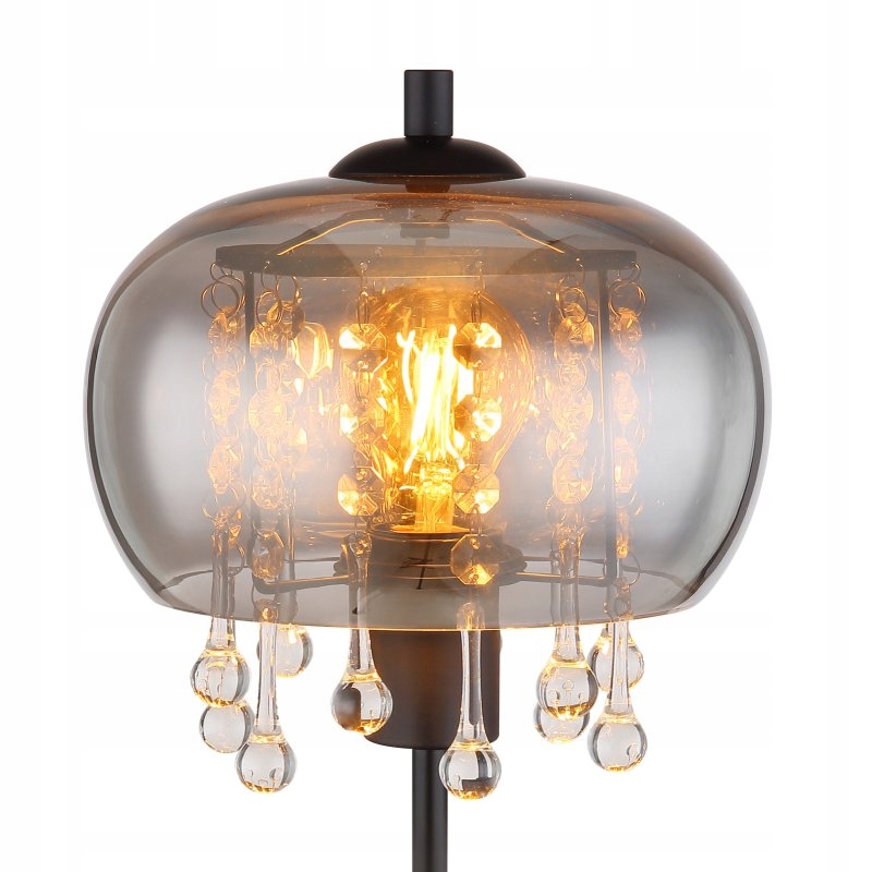 Elegancka dymiona lampa stołowa z kryształkami CORRY 15839T Globo Marka Globo