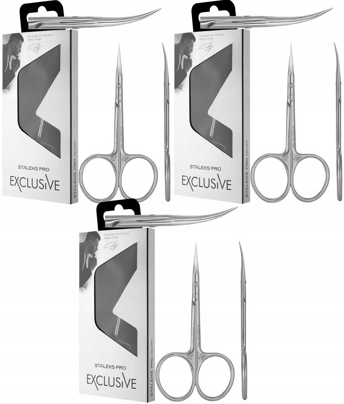 3 kusy Staleks Profesionální nůžky na kůži Exclusive 22 Type 2