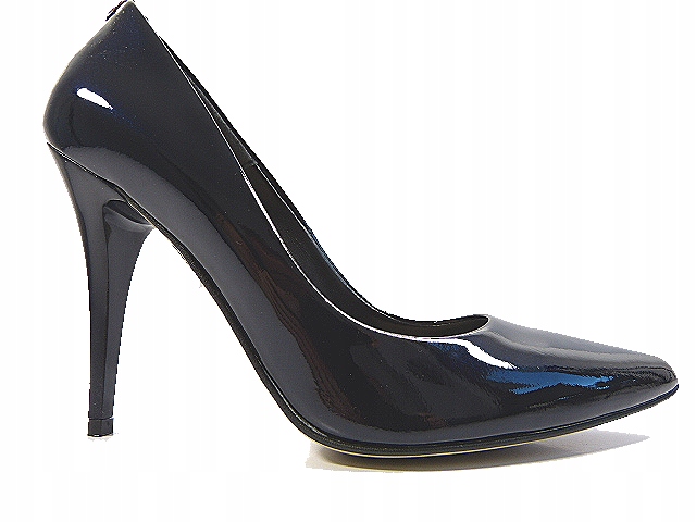 Kobaltové lakované lodičky na podpatku, elegantní, úzké Sala 36,5