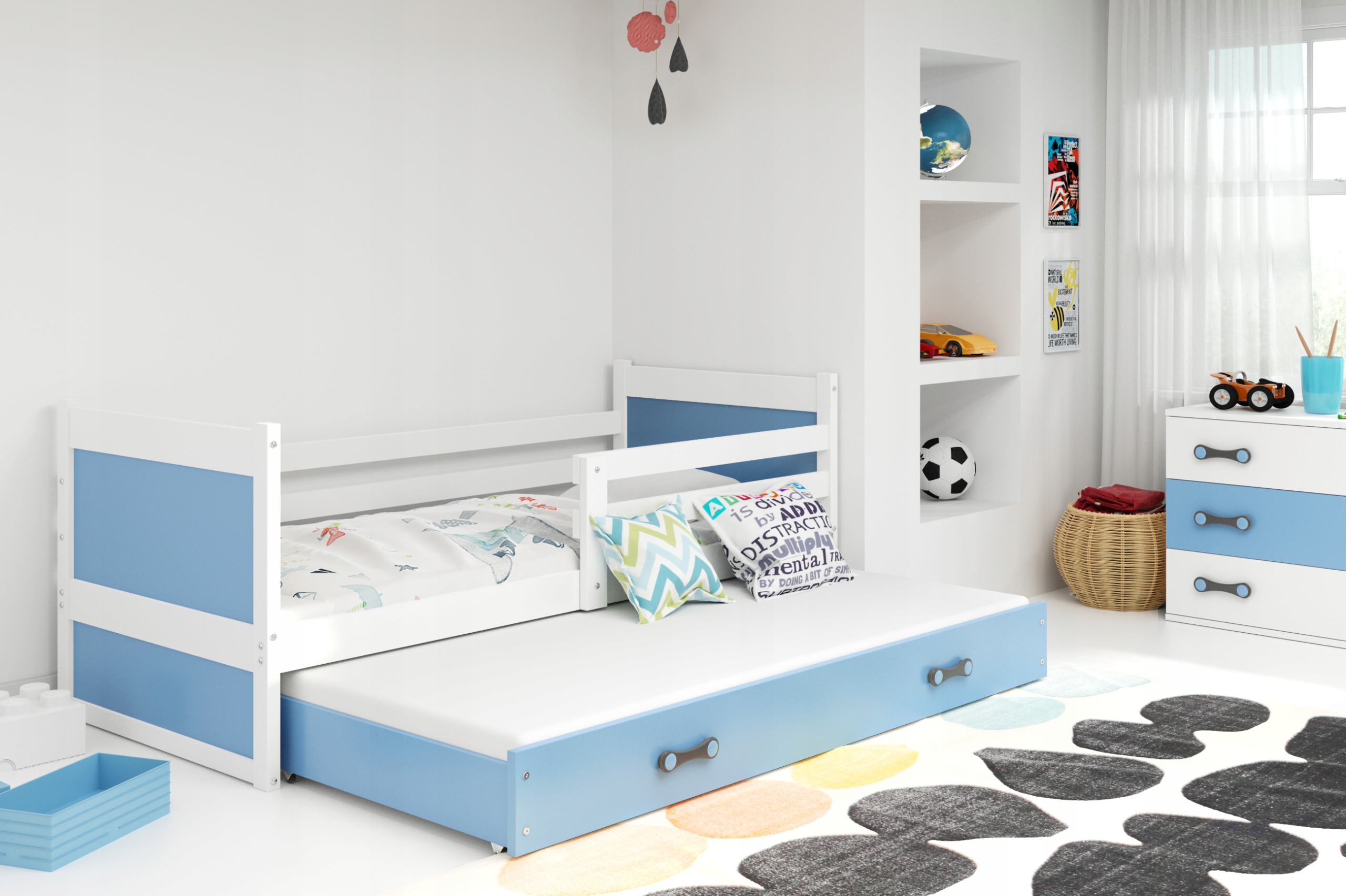 Łóżko wysuwane piętrowe RICO 190x80 + SZUFLADA Marka BMS Group