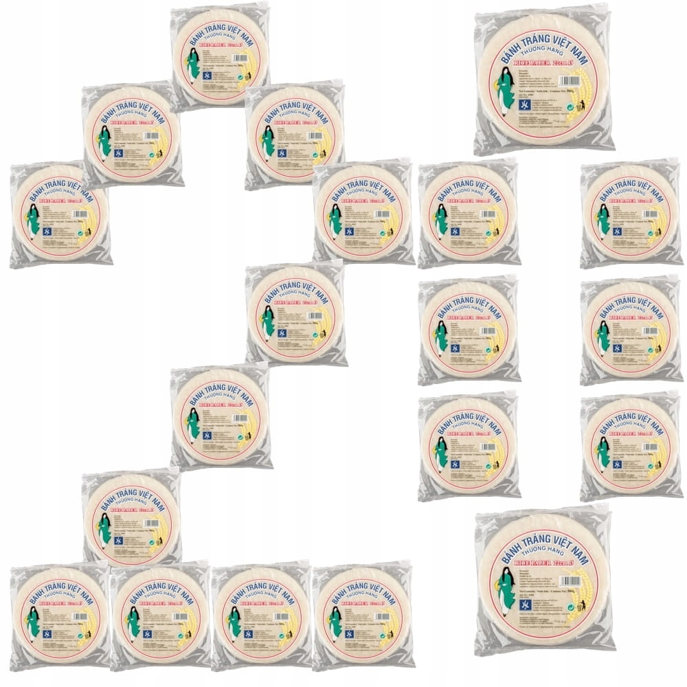 20x Papier Ryżowy Do Sajgonek Bezglutenowy Spring Rolls 22cm Okrągły 500g