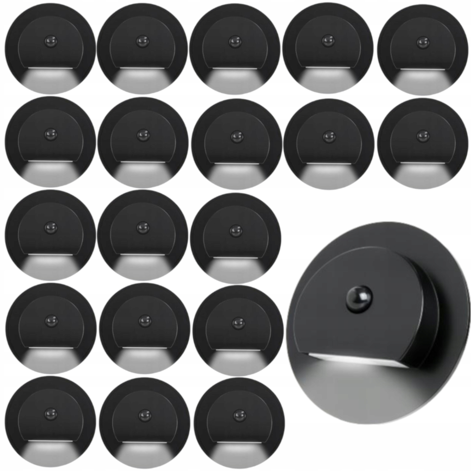 20x Lampka Schodowa Led 230V Czujnik Ruchu Zmierzchu Oświetlenie Schodów