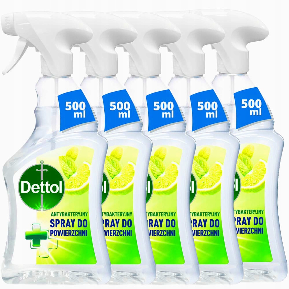 Levně Dettol sada 5 sprejů 500 ml ve spreji limetka pro dezinfekci povrchů