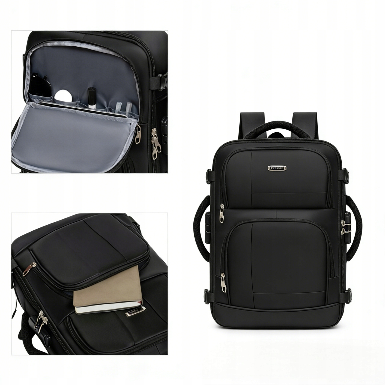 Batoh černý Funkční Do 40 L pro notebook a cestování letadlem