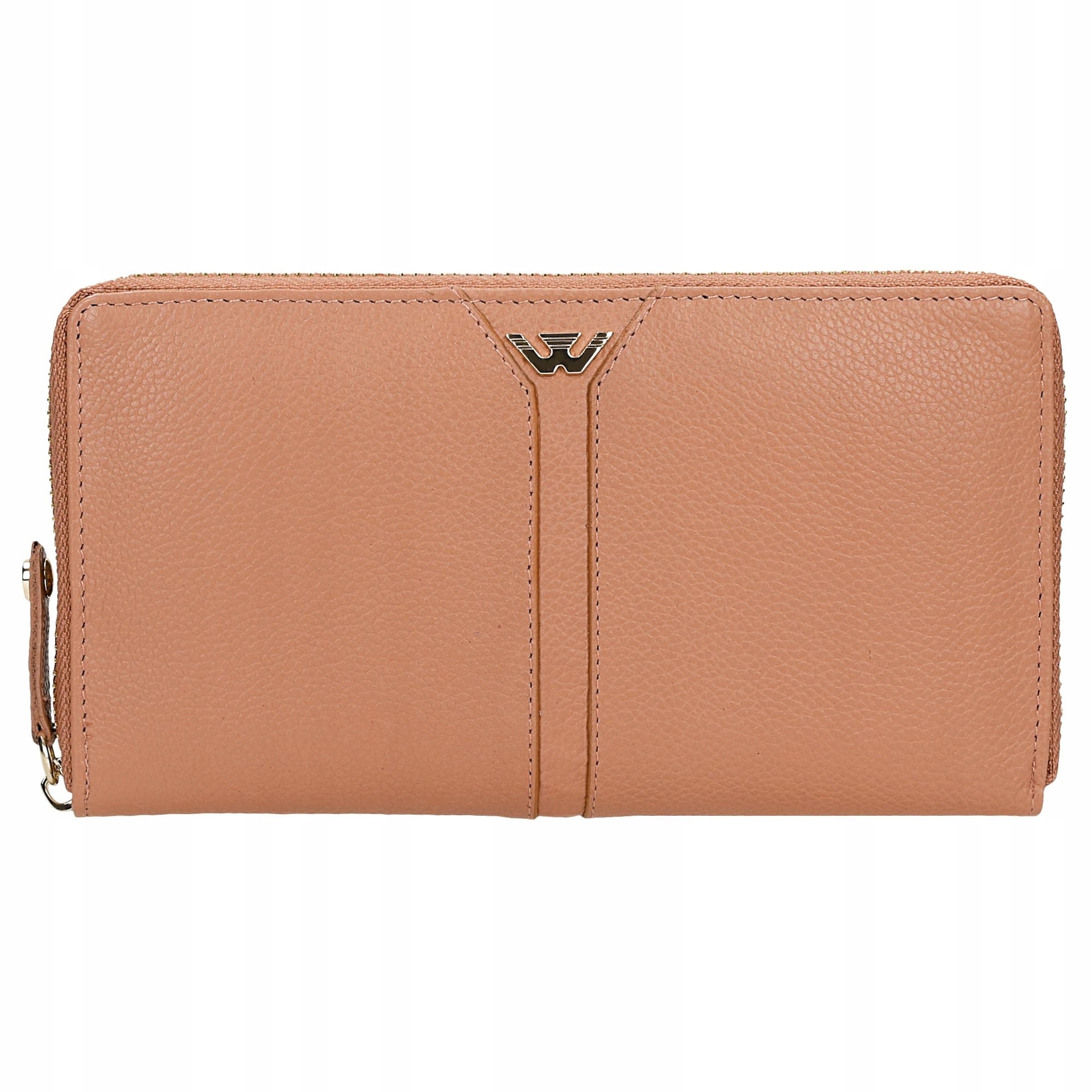 Dámská kožená peněženka elegantní velká Pravá Kůže růžová Wojas
