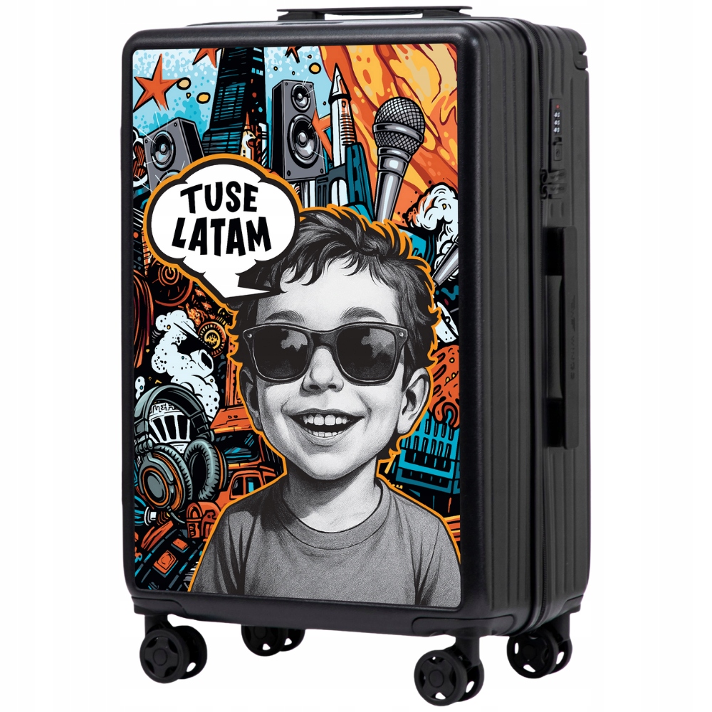 Středně tvrdý kufr na 4 kolečkách z Abs, cestovní zavazadlo XL Wings