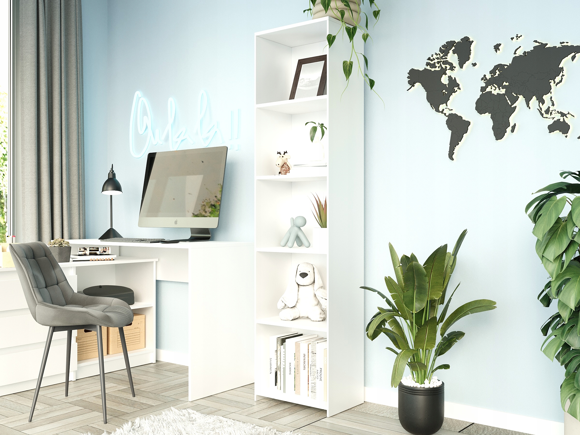 REGAŁ 40CM PÓŁKA SZAFKA KSIĄŻKI SEGREGATORY BIAŁY B-40