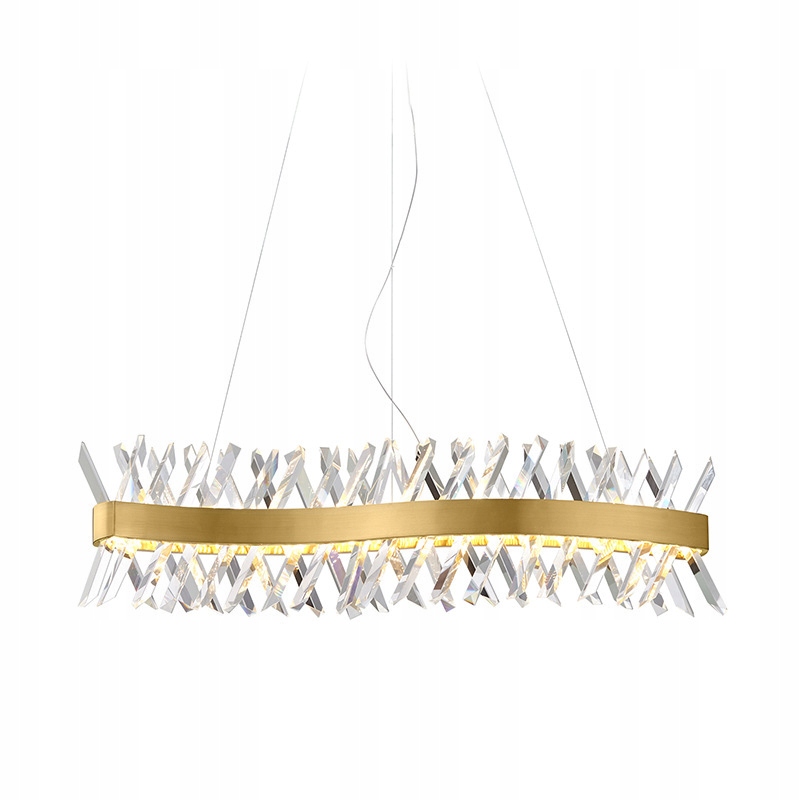 Kryštálový luster Lampa Amsterdam 85 cm 3 Led Mosadz kartáčovaný 50 W Led