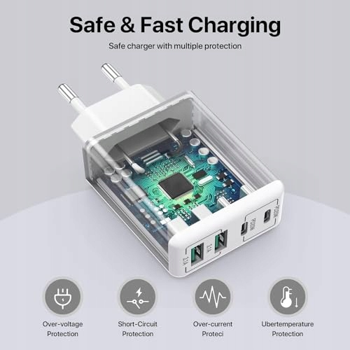 Ładowarka USB C, 40 W, 4 porty USB C, blok szybkiego ładowania — miniatura 6