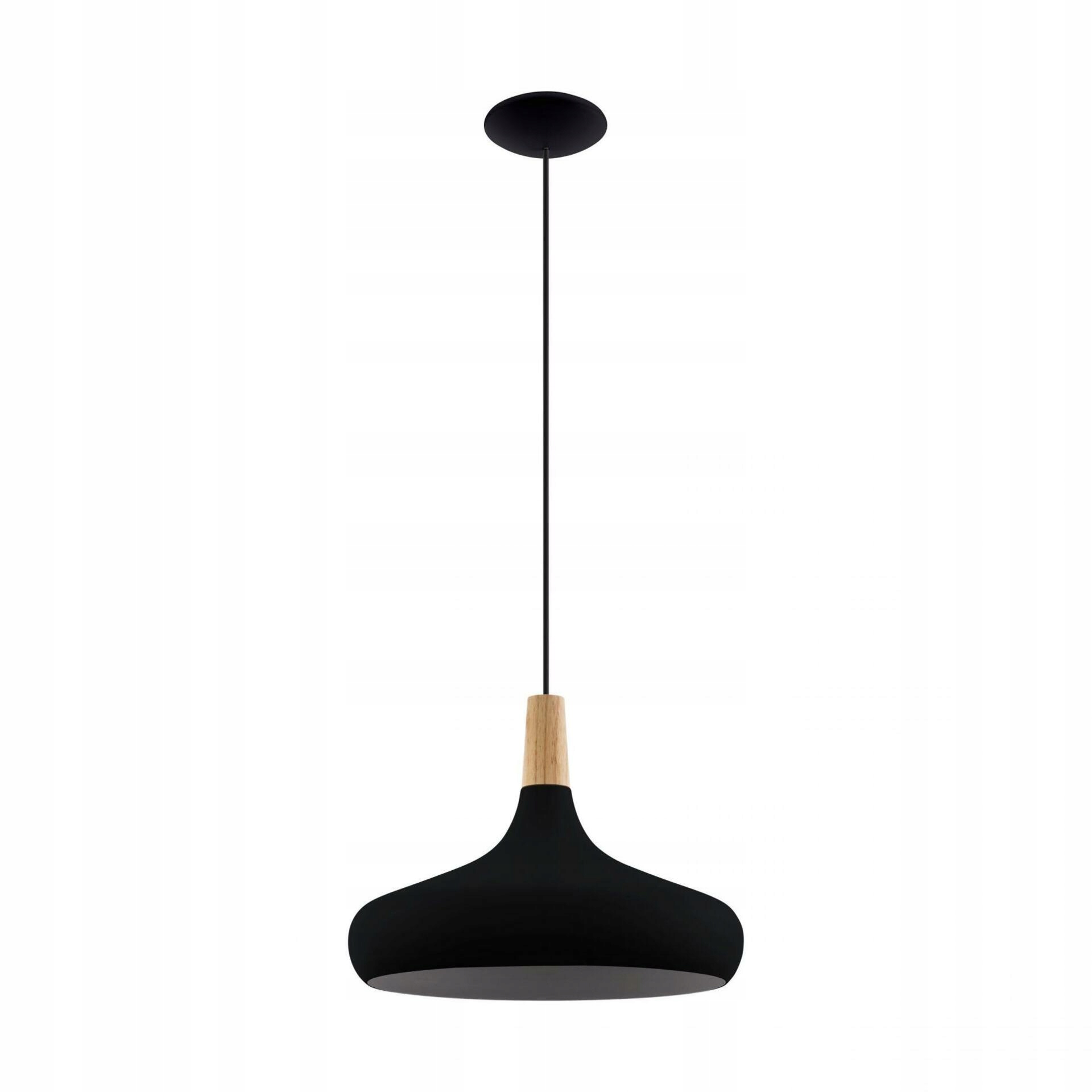 Závesné svietidlo Eglo Sabinar E27 čierna/drevo 40cm