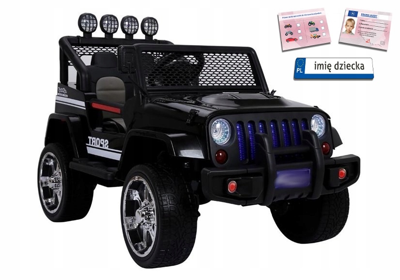Auto Na Akumulator Duży Jeep Dla Dzieci 4x4 180 Watt Miękkie koła Tablice