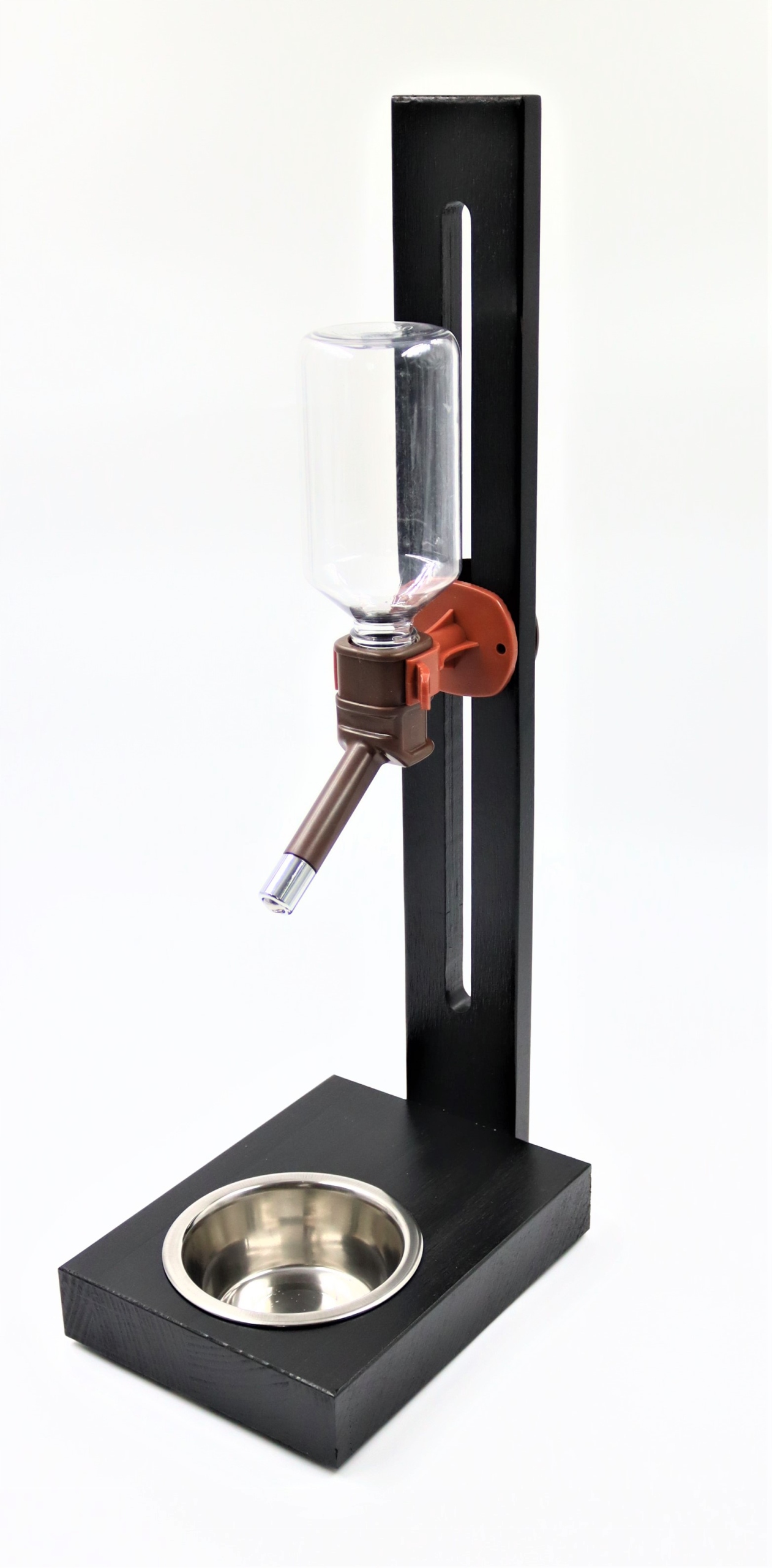 Levně Stojan na napáječku pro psa kočku Černý