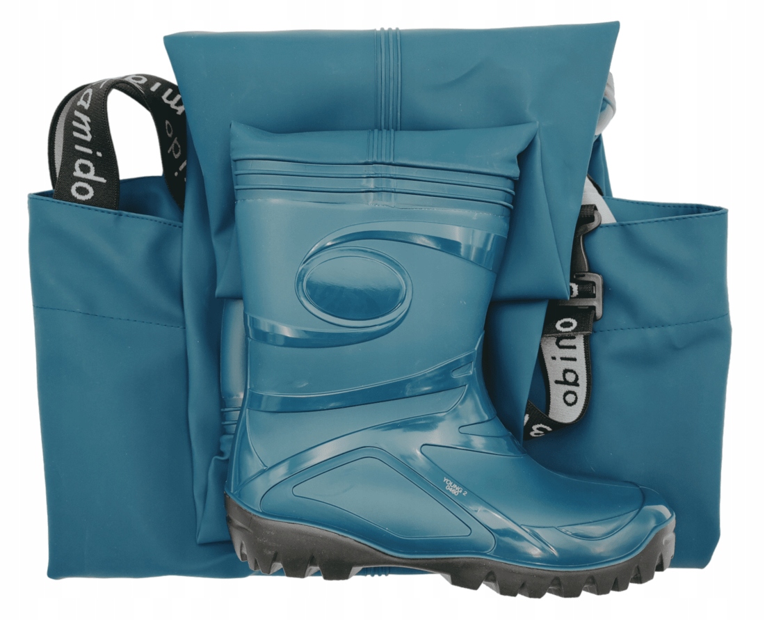 MOCNE SPODNIOBUTY WĘDKARSKIE MŁODZIEŻOWE PVC SZELKI DENIM BLUE 3KAMIDO 41 Materiał dominujący PVC