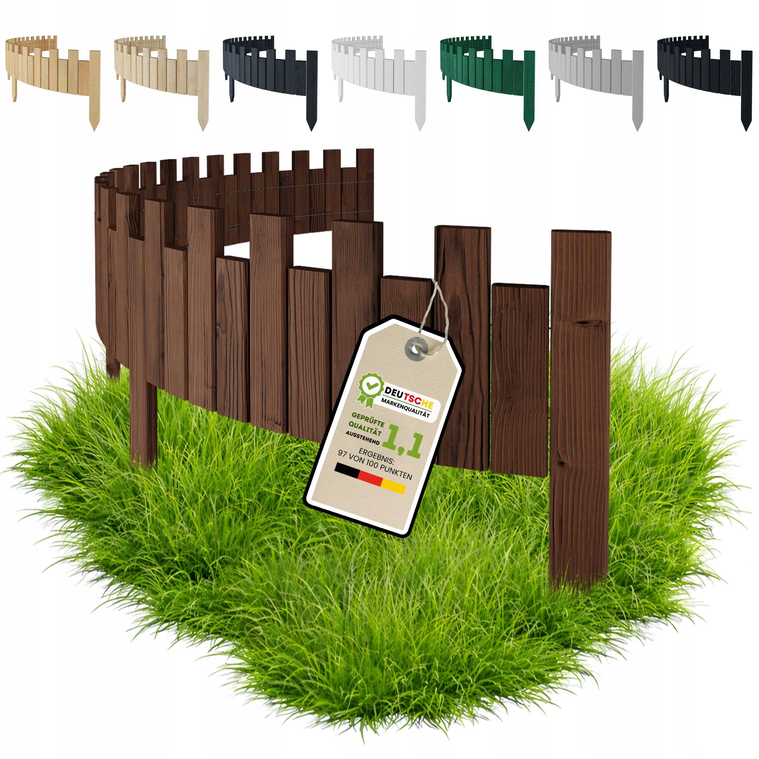 Dřevěný zahradní plot, palisáda, obrubník 200 x 20 cm Bronz