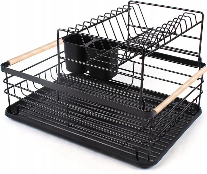 Czarny styl Suszarka do naczyń dwupoziomowa Kolor czarny
