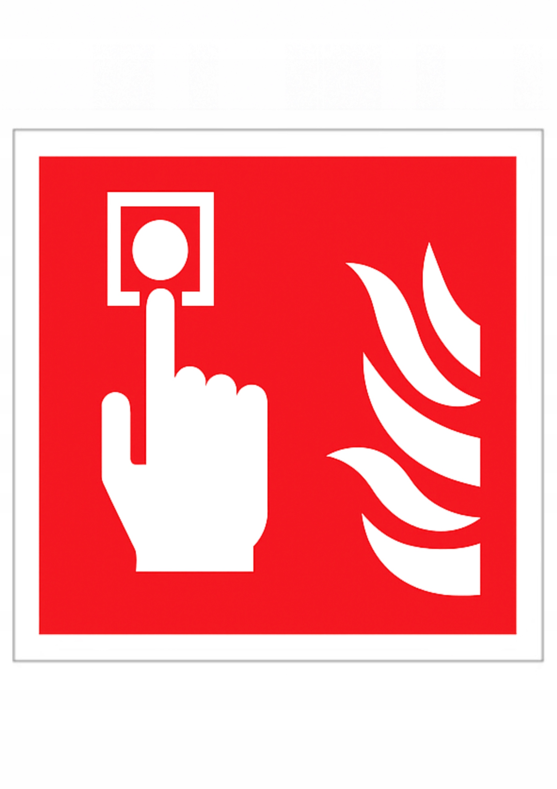 NAKLEJKA ALARM POŻAROWY ZNAK BHP 10x10 cm