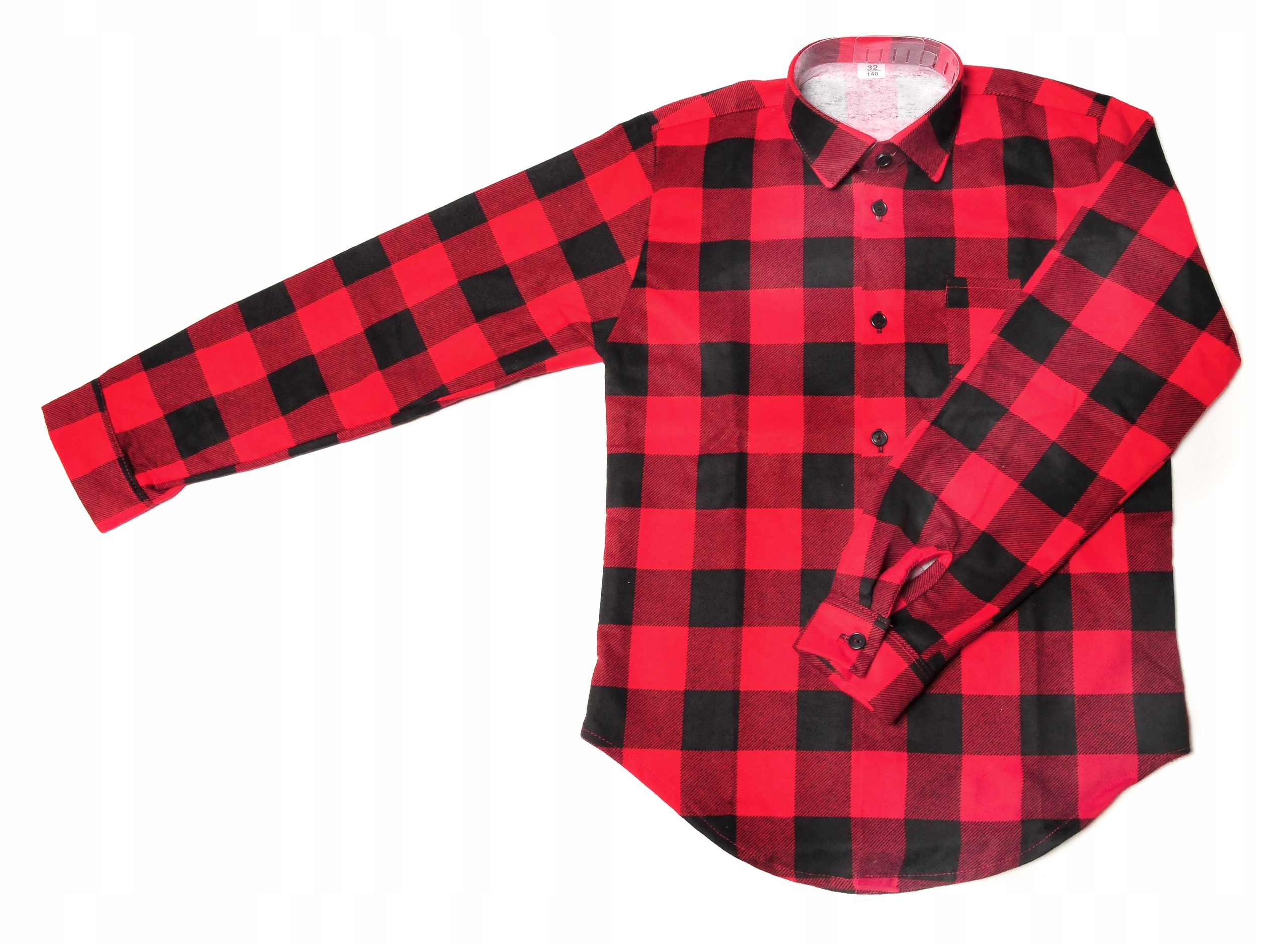 KOSZULA CHŁOPIĘCA FLANELOWA CZERWONA W KRATĘ Z DŁUGIM RĘKAWEM 164 Kod producenta Koszula chłopięca flanelowa czerwona w kratę