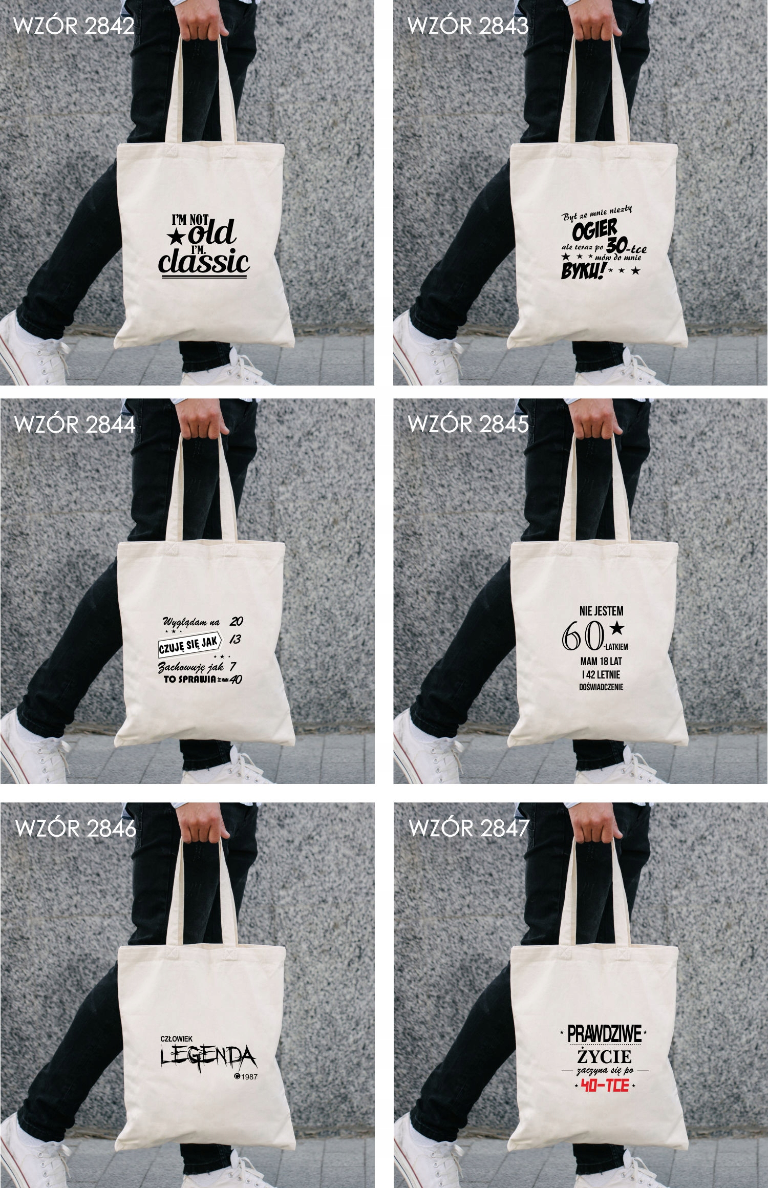 Eko Torba z nadrukiem CZŁOWIEK LEGENDA ROK Marka inna