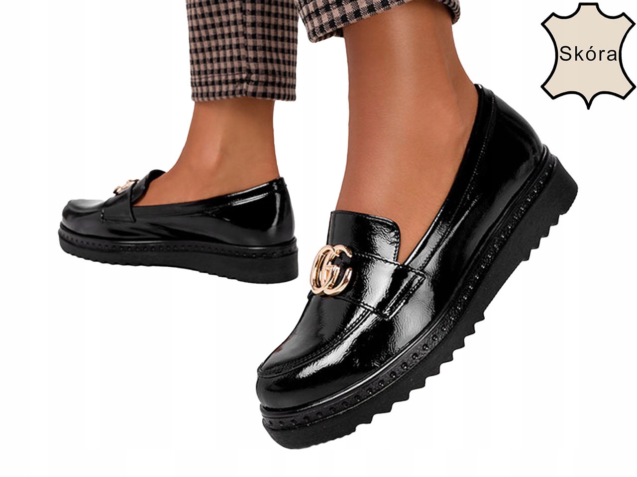 PÓŁBUTY DAMSKIE WSUWANE SKÓRZANE Z OZDOBĄ NEW r 39