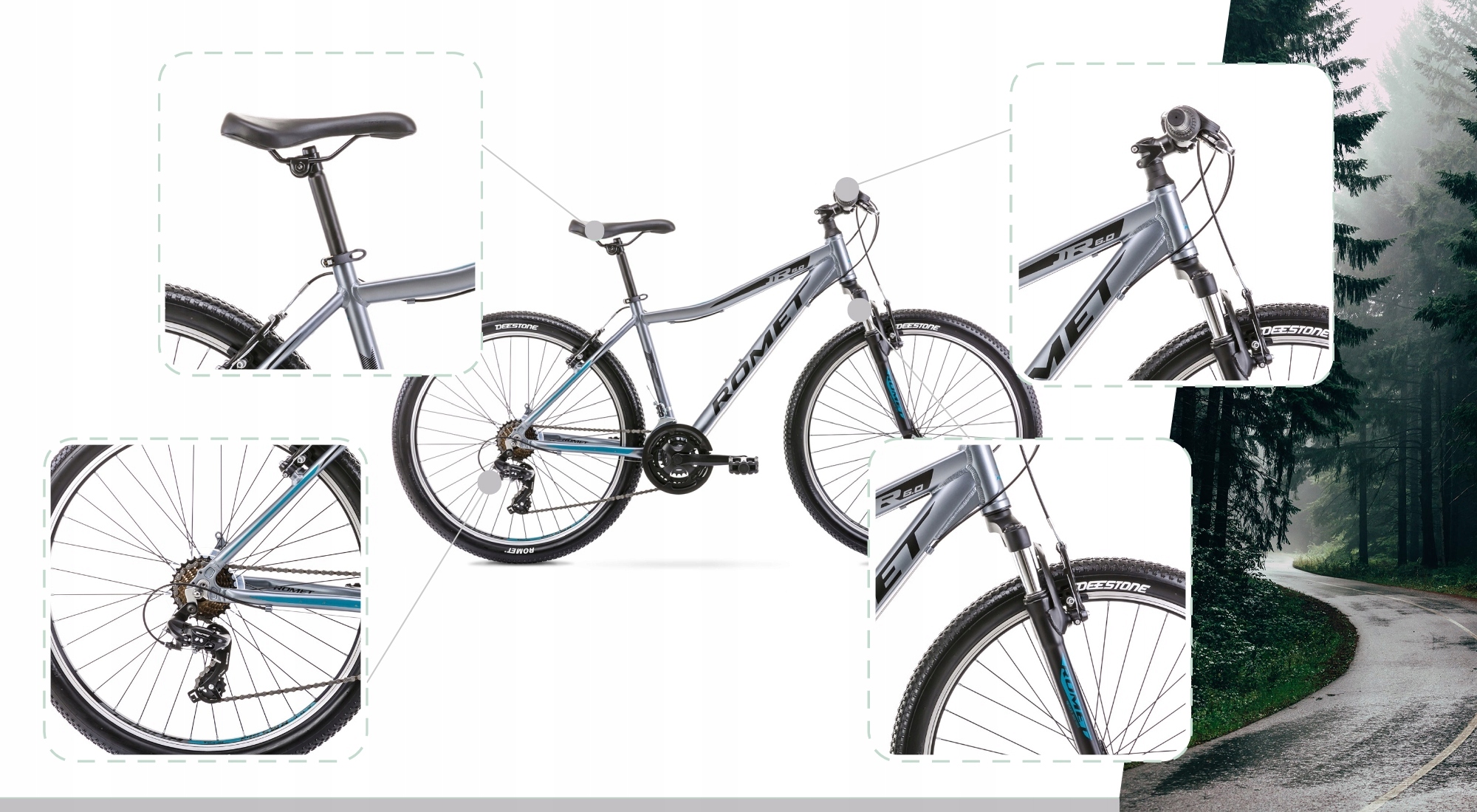 ROWER GÓRSKI MTB 26 ROMET RAMBLER 6.0 SHIMANO ALU OŚWIETLENIE STOPKA GRATIS Stan opakowania oryginalne