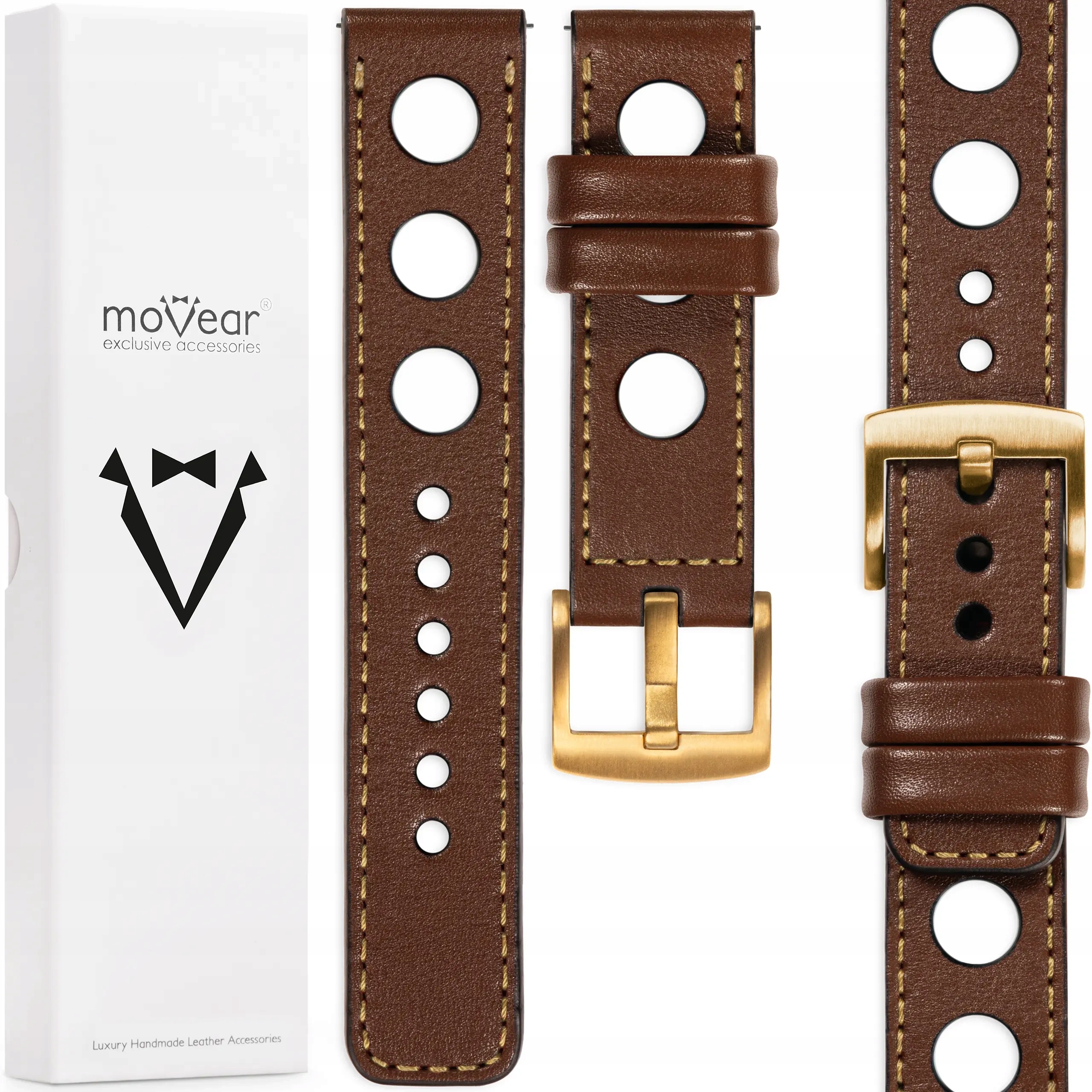 Prémiový řemínek 26 mm pro hodinky, exkluzivní, elegantní, tmavě hnědý