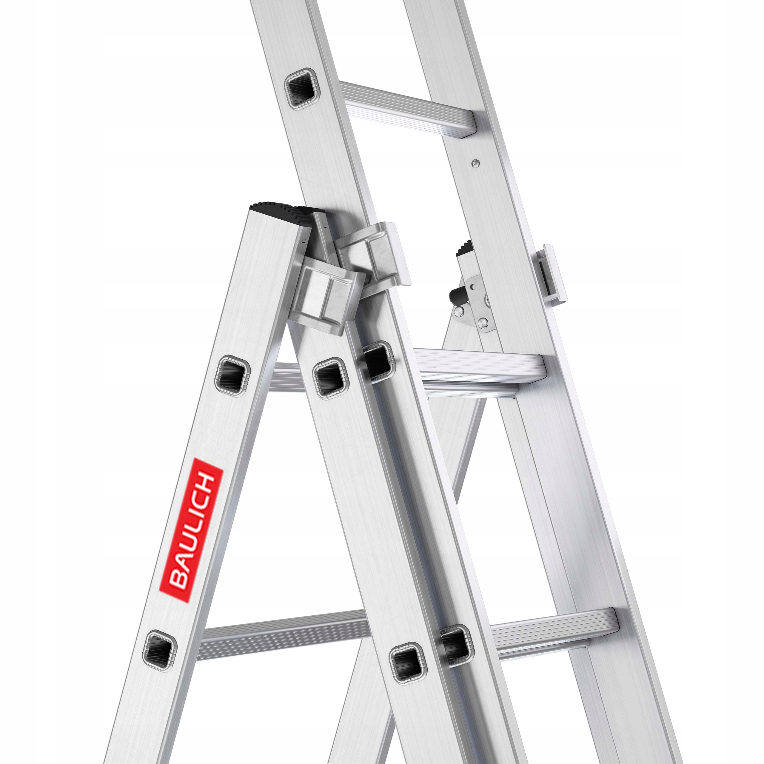 Drabina aluminiowa wielofunkcyjna 3x10 stopni produkt POLSKI + GRATIS Liczba elementów 3