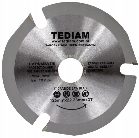 TARCZA PIŁA DO CIĘCIA DREWNA 3T 125