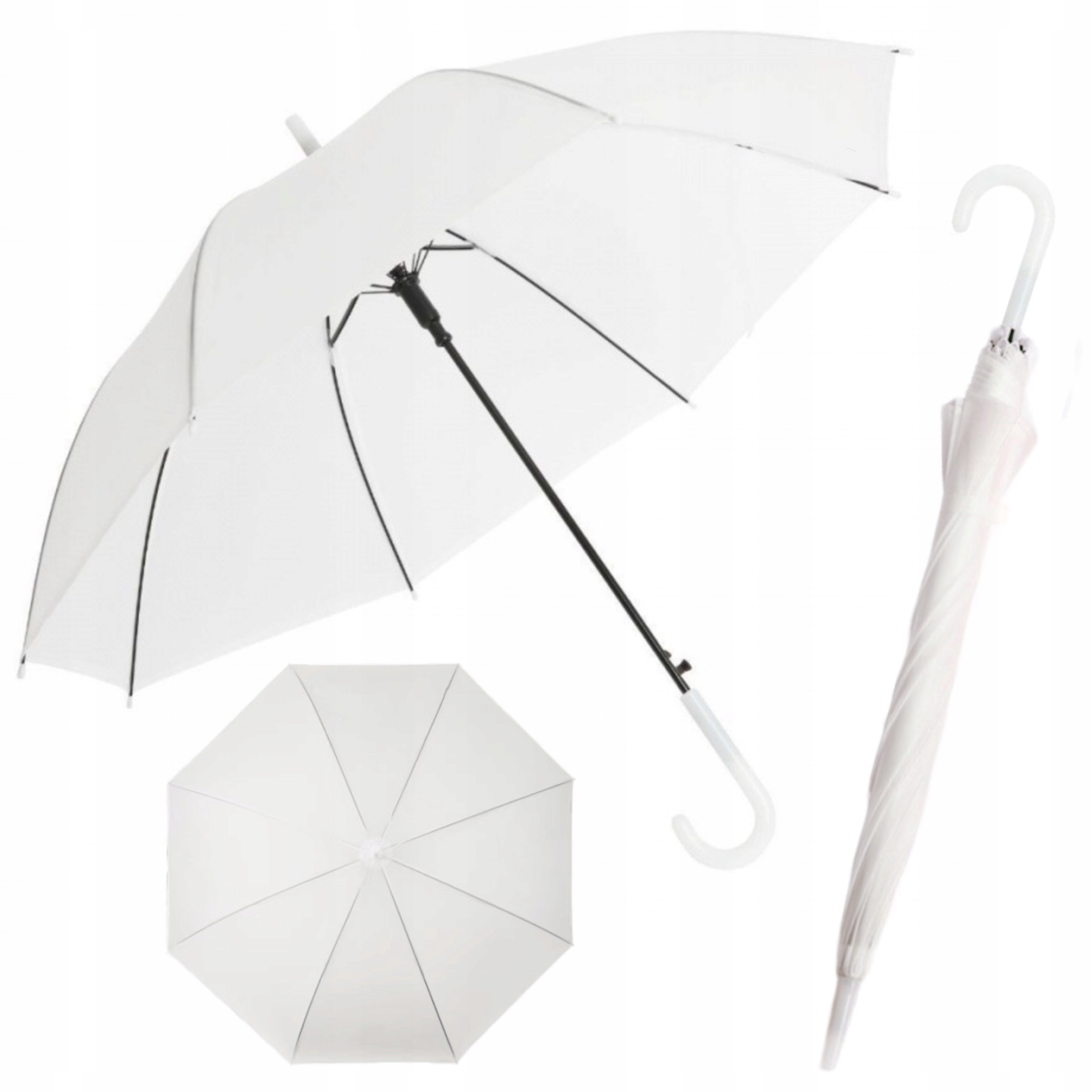 Parasol biały ślubna parasolka automatyczny duży xxl składany elegancki