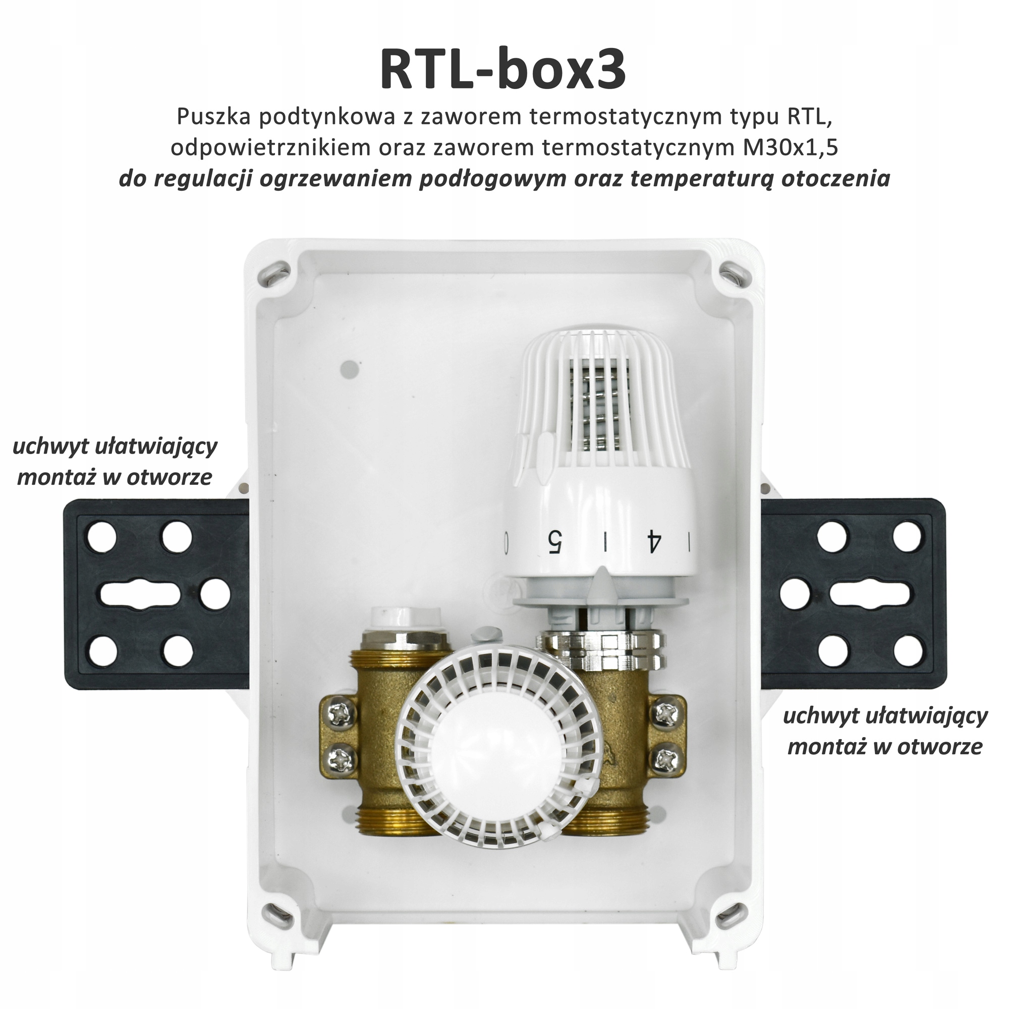 KASETOWY OGRANICZNIK TEMPERATURY PODŁOGÓWKI RTL BOX podtynkowy GŁOWICA 3/4" Marka Esco