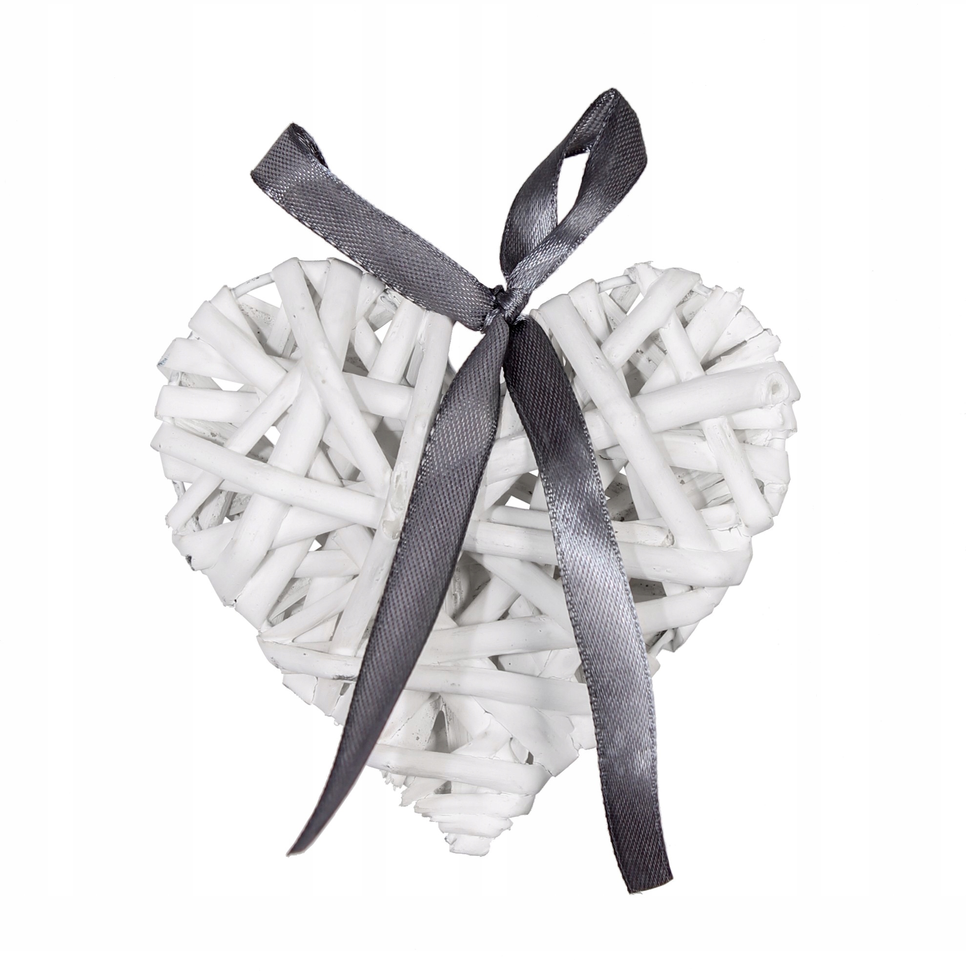 OZDOBNA ZAWIESZKA W KSZTAŁCIE SERCA BIAŁE WIKLINOWE SERCE Z TASIEMKĄ 10 cm