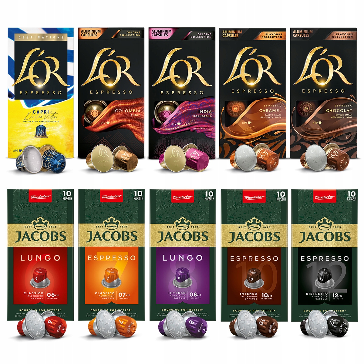 Kapsułki Jacobs L'or do Nespresso(r)* mix 100 kaw, 9+1 Gratis!