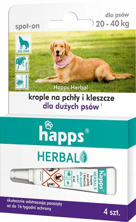 

Happs Krople Na Pchły Kleszcze dla Psów 20-40kg