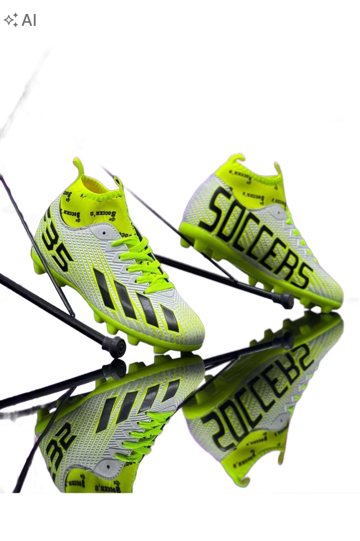 Korki Piłkarskie Szybkie Sneakersy Biało Zielone 36 5IA