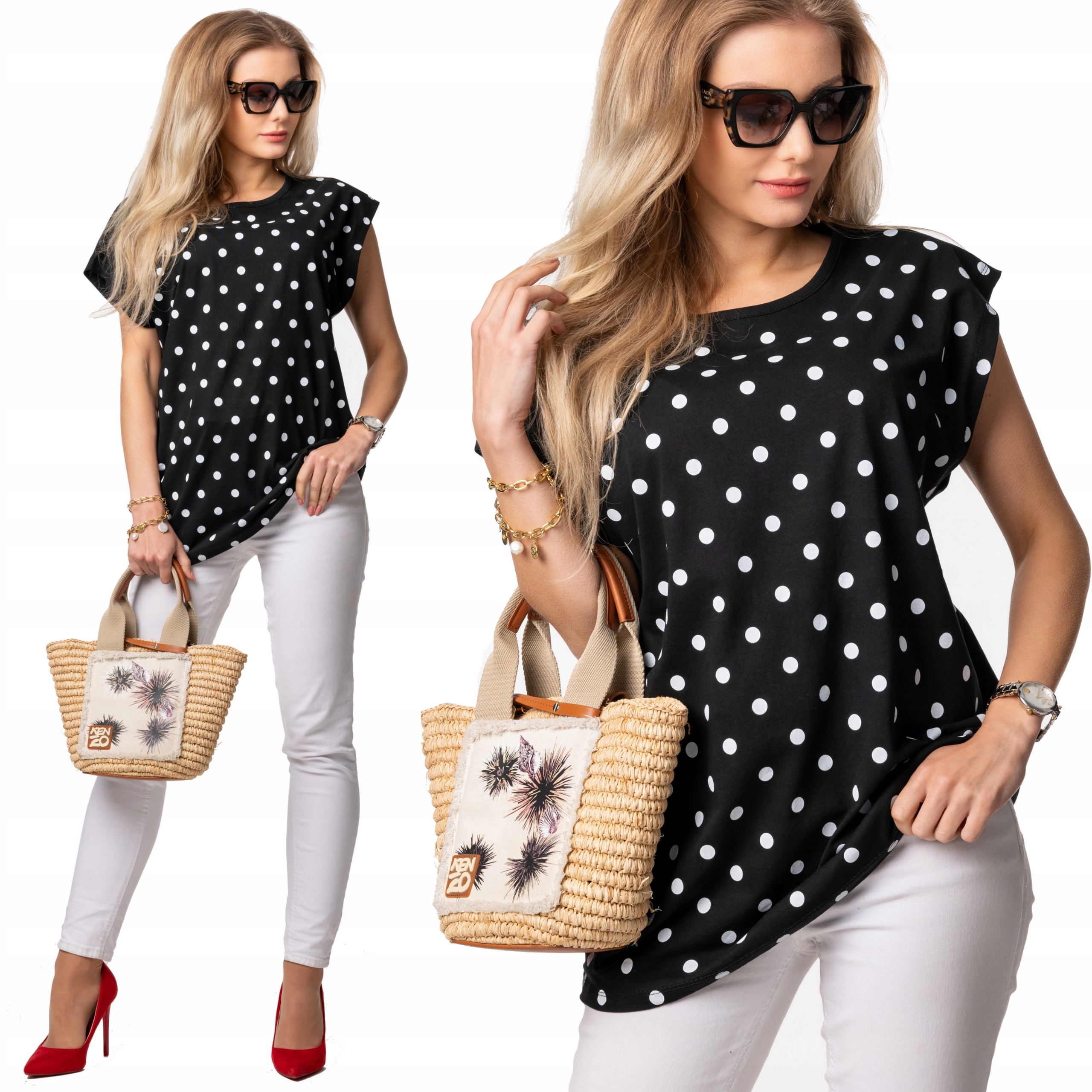 

Duża Luźna Bluzka Plus Size Piękny Wzór 3xl 46