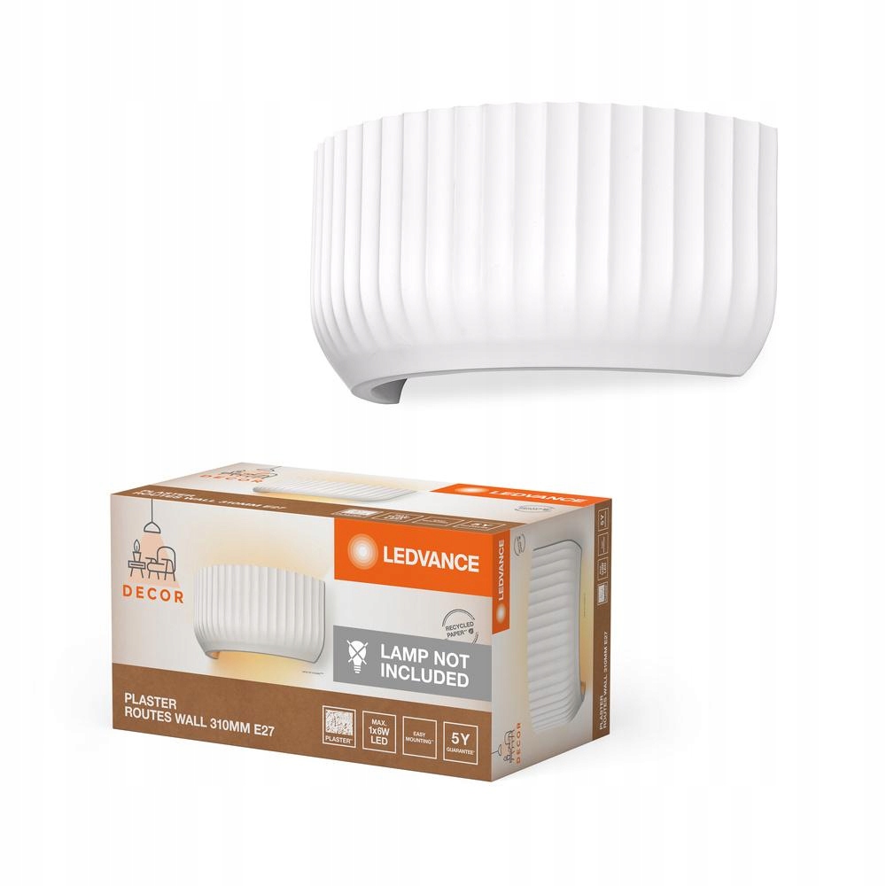 Nástenná lampa Dekoratívna nástenná lampa E27 Biela Dekorácia Ledvance