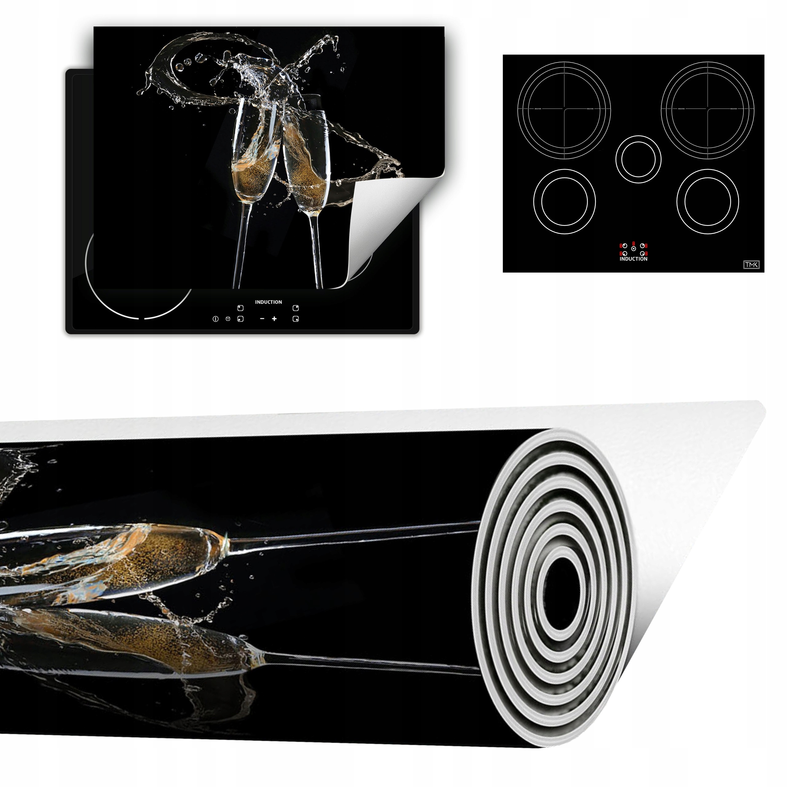 Vinylová Podložka Do Kuchyně Více Místa 70x52 černá víno