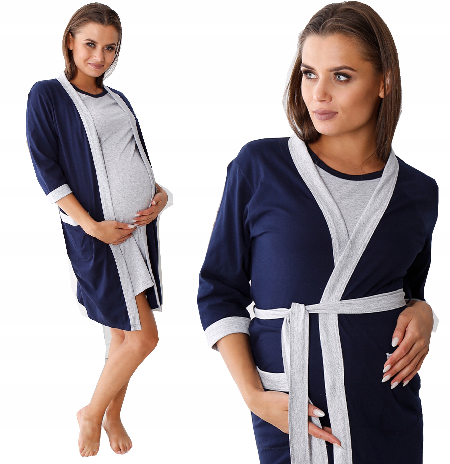 

Szlafrok Ciążowy Bawełniany Podomka Szpitala M