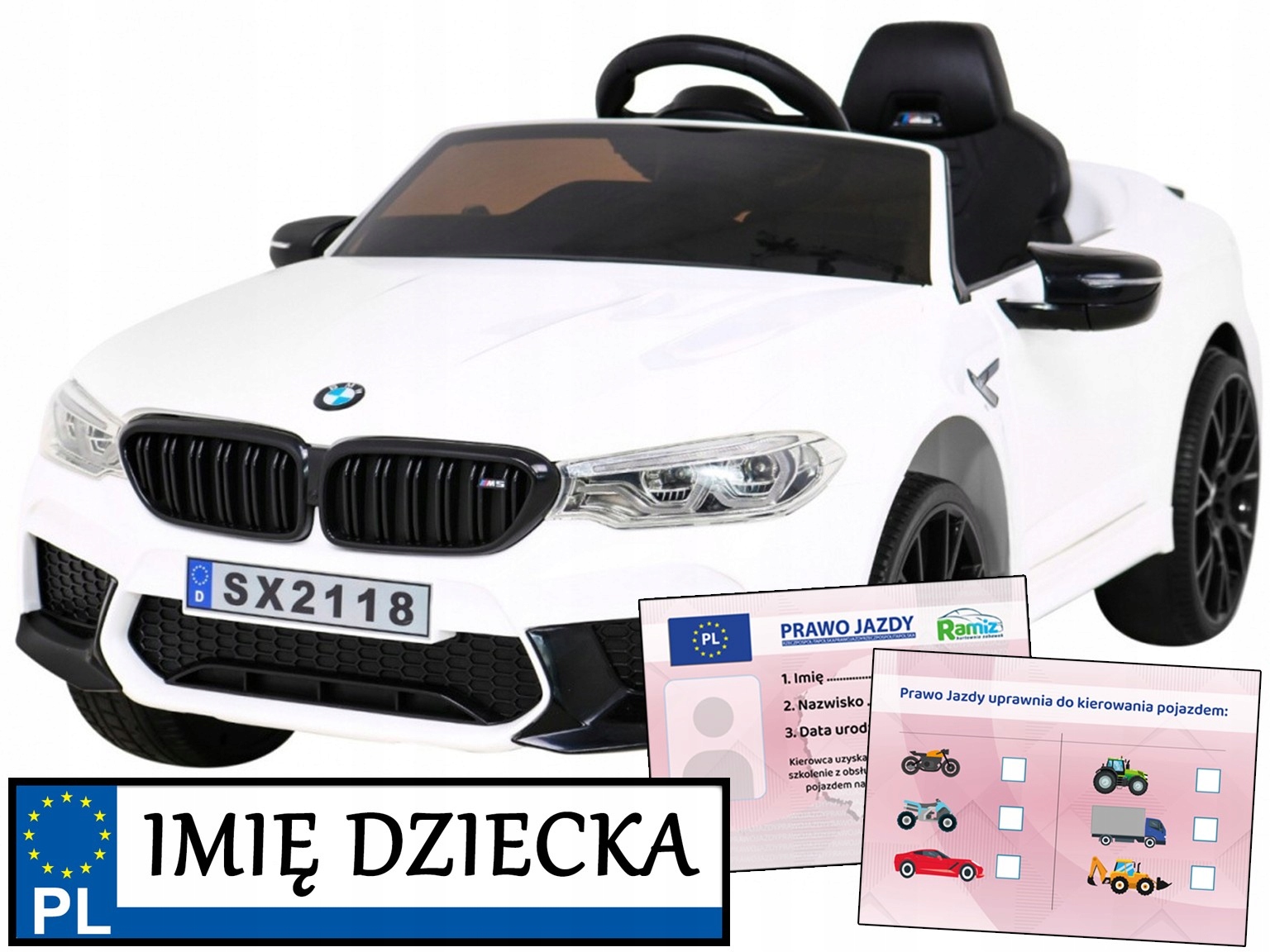 sportowy pojazd na akumulator Bmw M5 Drift pilot 2,4 GHz piankowe koła